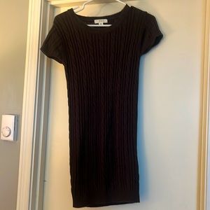 Short sleeve, gray, cable kit sweater dress - size small